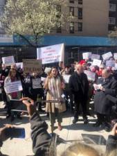 State Senator Kristen Gonzalez rallies locals against the Beth Israel’s closure in March. On July 10, Mt. Sinai announced that they wouldn’t close Beth Israel on July 12, as originally planned.
