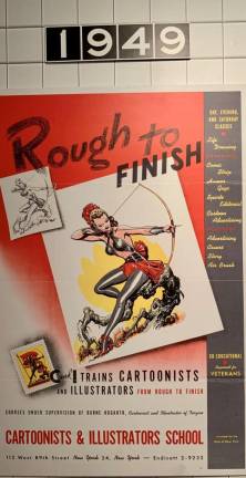<b>This poster, appeared two years after the inception of the SVA, then known as the Cartoonists and Illustrators School when comic book art was an important part of its curricula.</b> Seven years later, the current name was adopted. Photo: Ralph Spielman