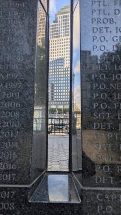 New York City Police Memorial looking north towards Brookfield Place.