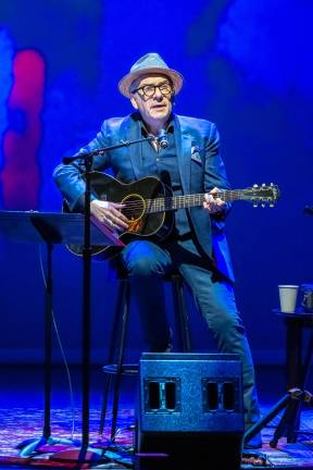 The always entertaining Elvis Costello, the “mystery guest,” joined Rosanne Cash the headliner in a Feb. 13 concert at 92NY.