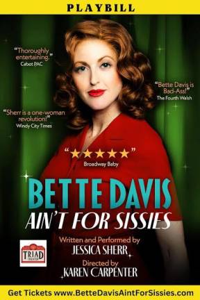 Playbill for <i>“Bette Davis Ain’t for Sissies” </i>playing at the Triad Theater on 158 W. 72nd St.