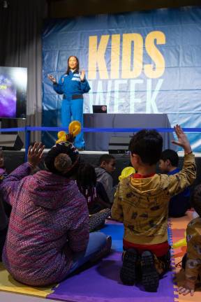 Dr. Jeanette Epps at the Intrepid Museum’s Astronaut Talks live panel on Feb. 16.