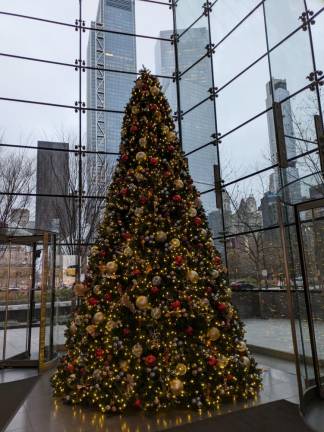 Decorated Christman tree inside the Brookfield Place mall.