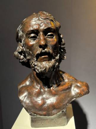 There are only five cast bronze statues of the Head of John the Baptist by Auguste Rodin. The present sculpture, conceived in 1880 and cast circa 1891-92, is the only one not held in a museum. Marked: Gruet Aine Foudeur Paris, from Bernard Goldberg Fine Arts, LLC.