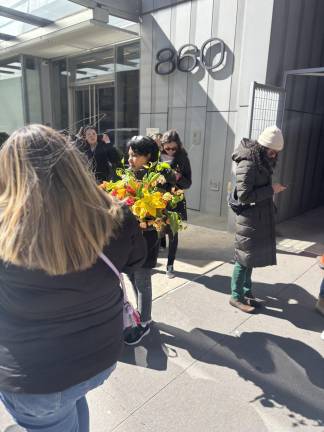 Some fans seemed to exceed the six-flower limit.