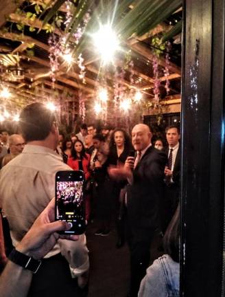 Civil Court Judge Gerald Lebovits celebrates at the after party at Arte Cafe on W. 74th St. after he learned he’s the sole person to be running for the open Supreme Court seat in New York County in November.