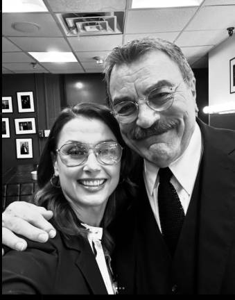 Moderator Bridget Moynahan and Tom Selleck at 92Y