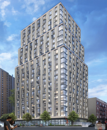 Design of the new building at 644 East 14th Street and Ave. “C” that a developer plans to erect on the site of a former auto repair shop in the East Village.