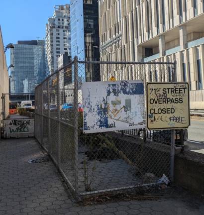 The end of the southbound East River Esplanade, October 25. 2024.