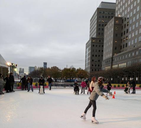 There is a not-very-crowded outdoor skating rink at Brookfield Place to partake in after a visit with the Jolly Old Elf.