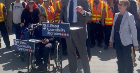 Three new barrier-free elevators now provide access to the F, M and L subway lines on 14th Street