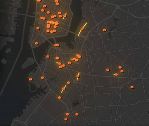 Last year’s interactive “Trick-or-Streets” map, which delineated what streets would be activated by the Open Streets program during spooky festivities.