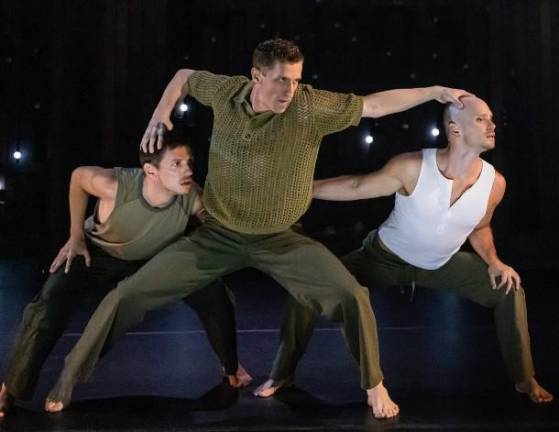 Some of the stars of<i> “Ain’t Done Bad” </i>(from left): Ian Spring, Adrian Lee and the play’s conceivor, director and cherographer Jakob Karr. Photo: Matthew Murphy