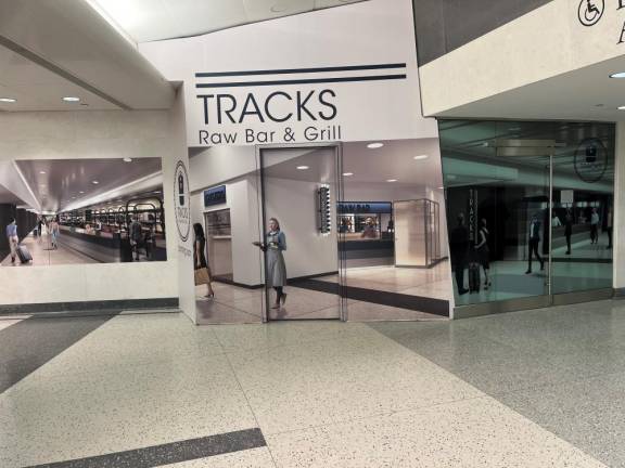 When Tracks Bar and Grill fully opens on the Grand Central Madison Concourse now set for April, behind this door will be the kitchen and food preparation area. For the first time at GCM, freshly prepared food will be available to commuters and passers-by in the station that is one quarter mile underground.