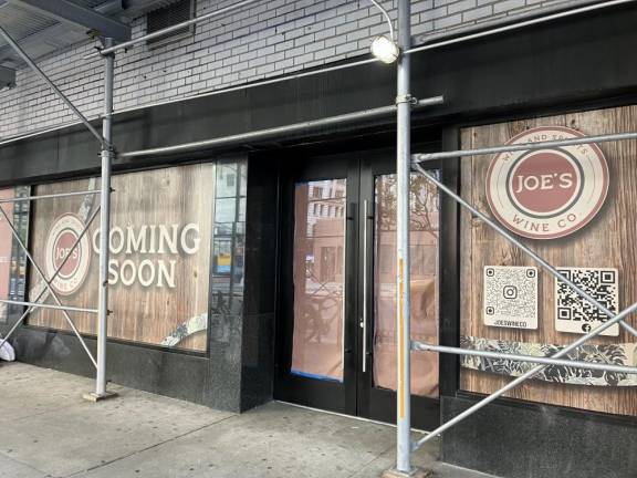 Signage is up for Joe’s Wine Co. at 113 Third Ave. between 13th Street and 14th Street.