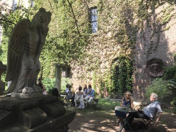 People are often spotted dining amidst the calm of the park.