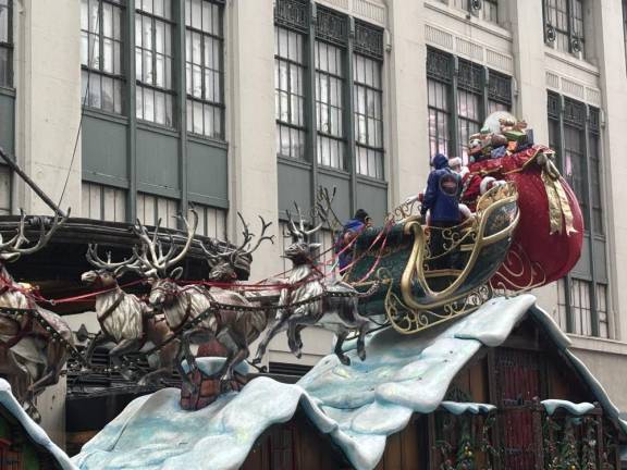 Santa on his sleigh at the end of the parade.