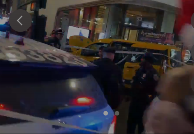 Police investigation underway in Herald Square on Christmas Eve where a taxi jumped the curb, injuring six.