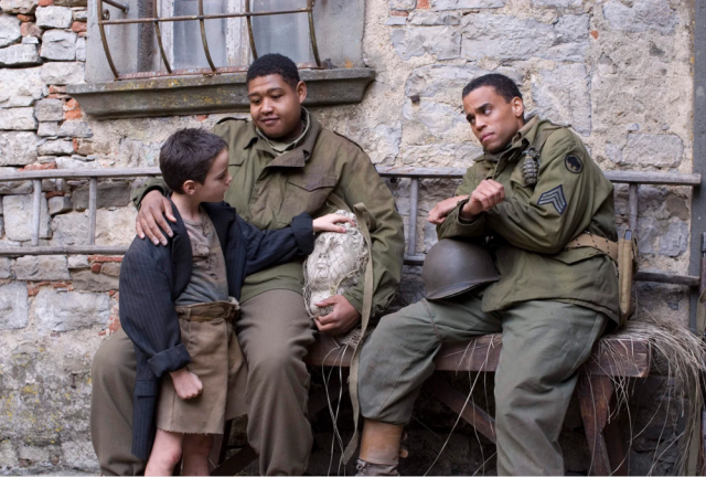 L to R: Matteo Sciabordi, Omar Benson Miller and Michael Ealy in Spike Lee’s <i>Miracle at St. Anna</i>