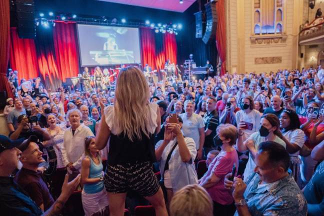 Debbie Gibson went into the audience for part of her performance at The Town Hall.