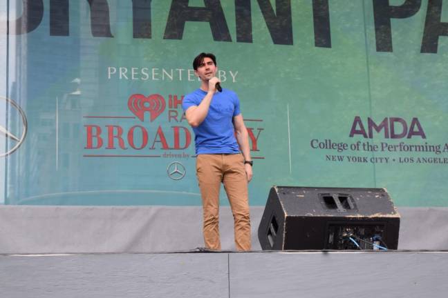 Alex Benoit performed “Leave the Light On” from “The Notebook” at 2024’s third Broadway in Bryant Park concert.