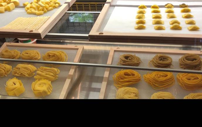 <i><b>TPF’s hand-made pasta is created in house before your eyes and available for sale minutes later, complete with fresh-made sauces and fresh-grated cheese. Pasta Master Herlinda Martinez will make you a fool for pasta! </b></i>