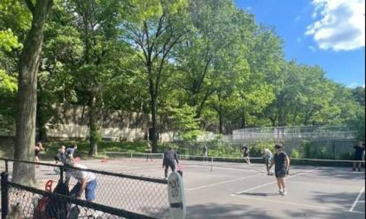 The Parks Department is scrambling to keep up with the surging demand for pickleball courts. New courts were opened in Hudson River Park in the West 30s earlier this year where players can get on the courts for free.