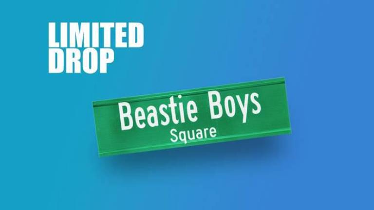 As a part of their new monthly sign drop initiative, the DOT released 75 limited-edition “Beastie Boys Square”signs to celebrate the 35th anniversary of the band’s album “Paul’s Boutique.”