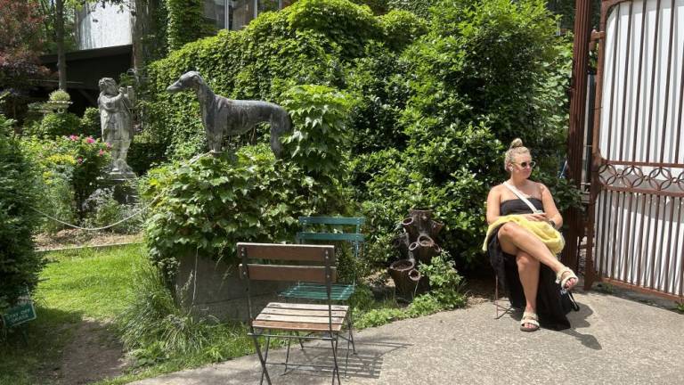 Lisa Kalkbrenner enjoying the day at Elizabeth Street Garden in SoHo. Photo Credit: Alessia Girardin.