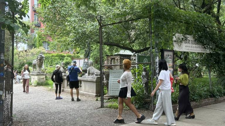 Elizabeth Street Garden on May 29, 2024. This green space in SOHO near the border of Little Italy has been at the hub of ongoing debate between the people who want to save the garden and the city that wants to solve the senior affordable housing crisis by erecting affordable housing on the plot. Photo Credit: Alessia Girardin.